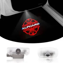 (Alphard-Red) Alphard 2個セット車用ドアランプ対応トヨタ 色褪せず カーテシ トヨタ20系アルファード30系 LEDロゴ投影 カーテシランプ ドアウェルカムライト uuakarinアルファードカーテシライト