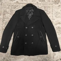 TK　タケオキクチ　Pコート　ウールコート　ショートコート　ブラック　BLACK　黒　3 サイズ　メンズ　中古　古着