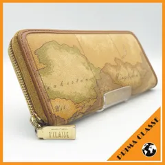 ✱PRIMA CLASSE（プリマクラッセ）✱ 地図柄 ラウンドファスナー 長財布 ロングウォレット PVC×レザー