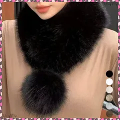 送料無料 ポンポン付きフェイクファーマフラー暖かい ふわふわボリュームファーストール レディース 大人可愛いネックウォーマーきれいめ もこもこスヌード 防風防寒首巻き 上品 あったかマフラー冬 パーティーマフラー ぽんぽんマフラー白