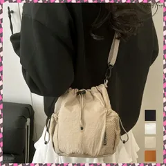 送料無料 ショルダーバッグ 韓国風 ユニセックス鞄 バケットバッグ ドローストリング付き ミニ巾着バッグ 多収納 カジュアルかばん コンパクト 斜め掛けバッグ 大人かわいい 2WAYバッグ無地 男女兼用 肩掛け鞄 小さめかばん 軽量
