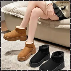 厚底ムートンブーツチャンキーヒールブーツ レディース 暖かい裏起毛ショートブーツ もこもこ裏ボアシューズ 疲れない 美脚脚長カジュアル冬靴 保温防寒ブーツあったか 履きやすいブーティ おしゃれブーツ新作 歩きやすいくつ秋冬
