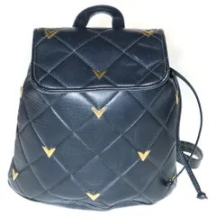 VALENTINO (ヴァレンティノ) Vロゴスタッズ キルティング レザー バックパック リュックサック ゴールド金具 ブラックのサムネイル