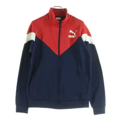 PUMA (プーマ) M MCS キャットロゴプリント ジップアップ トラックジャケット ネイビー/レッド 577607-06のサムネイル