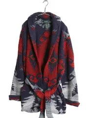 【お得なクーポン配布中!】 00s ローレン ラルフローレン ショールカラー ネイティブ ニット ガウン メンズ レディース M / ポロ カーディガン セーター ハンドメイド