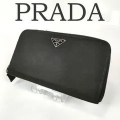 PRADA プラダ 長財布 三角ロゴプレート ラウンドファスナー ナイロン ブラック 黒 メンズ レディース 中古 ブランド