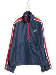 【お得なクーポン配布中!】 80s ナイキ ハーフジップ ナイロン ジャケット メンズ レディース M / ヴィンテージ 紺タグ プルオーバー ブルゾン スウッシュ パッカブル