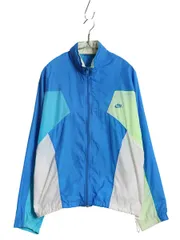 【お得なクーポン配布中!】 90s ナイキ フルジップ ナイロン トラック ジャケット レディース L メンズ M 銀タグ オールド ウインドブレーカー フルジップ 収納 フード