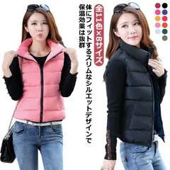 中綿ベスト レディース 軽量ベスト ダウン綿 ベスト 立ち襟 スタンドカラー 中綿ジャケット 袖なし スリム ショート丈 ジップアップ 軽い 暖かい 春 秋 冬 送料無料#shbwdd2760
