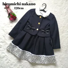 ヒロミチナカノ フォーマルスーツ ワンピースセットアップ ボレロ 花柄 リボン ネイビー Hiromichi nakano 入園卒園 フォーマル セレモニー ロゴ リボン 刺繍 結婚式 パーティー お受験 お出かけ