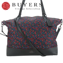 中古 コーチ トートバッグ F59433 サッチェル ランチ フローラル ナイロン レザー ブラック レッド グリーン 2WAY 斜め掛け ショルダー 小花柄 カジュアル レディース 女性 COACH 中古】 コーチ トートバッグ F59433 サッチェル ランチ フローラル
