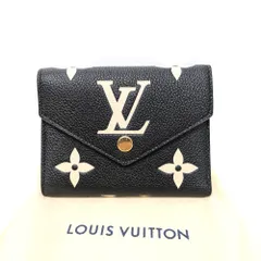 Dz492841 ルイ・ヴィトン 三つ折り財布 バイカラー ポルトフォイユ･ヴィクトリーヌ モノグラムアンプラント M80968 レディース LOUIS VUITTON 中古