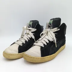 PUMA プーマ ファースト ラウンド アーカイブ 351269 01 ハイカット スニーカー スエード 人工皮革 ブラック×ホワイト 黒 白 27.5cm メンズ A-1-2