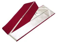 着物美人 送料込み 重ね襟 正絹 伊達襟 重ね衿 掛け襟 襟 振袖重ね襟 成人式重ね襟 重ね襟赤 成人式 結婚式 入学 卒業式 振袖 訪問着 附下 色無地 着物 4way 【 臙脂 金 両面 】m339059E6