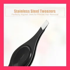 【スタッフおすすめ！】VOCOSTE 毛抜き 眉毛クリップ 先斜めで ピンセット 眉毛抜き 鼻毛 ヒゲ とげぬき 脱毛 9.6x1.6cm 黒のサムネイル