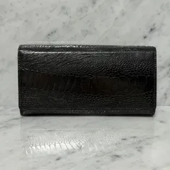 ハンドメイド 新品 未使用 レザー 長財布 ブラック 黒 多機能 型押し