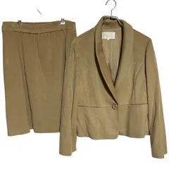 Z1584【タグ付き 未使用】 TOKYO SOIR 東京ソワール セットアップ 上下 ２点 ジャケット スカート ウール カーキ レディース 17