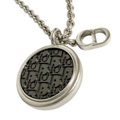 極美品 ディオール dior ロゴ オブリーク ネックレス シルバー ON532