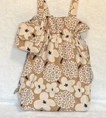 ハンドメイド　巾着トートバッグ（吊り下げミニポーチ付き）