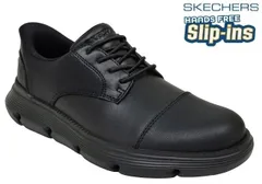 スケッチャーズ 205310 SKECHERS Slip-ins GARZA JARVIS ハンズフリー スリップインズ メンズスリッポン ビジネスシューズ ドレスシューズ 立ったまま履ける靴 手を使わずに履ける靴 靴 BBK ブラック 黒