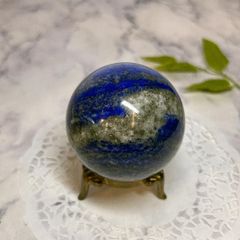 【E16554】 ラピスラズリ  球　ラピスラズリ球　スフィア　黄鉄鉱　パイライト　アラビアの夜空 天然石 パワーストーン