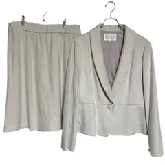 Z1584【タグ付き 未使用】 TOKYO SOIR 東京ソワール セットアップ 上下 ２点 ジャケット スカート ウール オフホワイト レディース 17