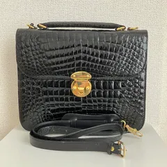 クロコダイル型押し 2way ビジネスバッグ ハンドバッグ
