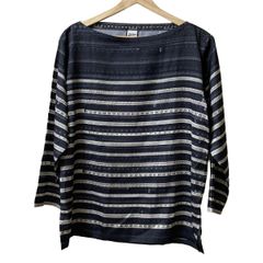 ドゥロワー Drawer 長袖カットソー サイズ2 M ダークネイビー レディース トップス Drawer（ドロワー）Tシャツ・カットソー 紺 サイズ:2(M位) レディース