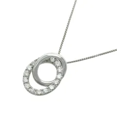 【本物保証】 箱・保付 新品同様 ヴァンドーム青山 VENDOME AOYAMA ダブルサークル ネックレス 3.4g Pt950 Pt850 メレダイヤモンド 0.314ct