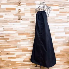 【ザラ】ドローコード ロング キャミ バルーン ワンピース コットン XS 黒ブラック ドレス ドローストリング キャミワンピ