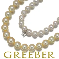 希少！ミキモト ネックレス ゴールデンパール 真珠 6.5-8.4mm グラデーション シルバー #172171