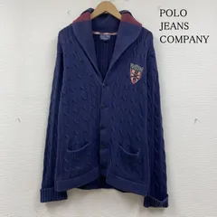 ポロジーンズカンパニー ケーブル編み ショール カーディガン ニット セーター ロゴ エンブレム 刺繍 カシミヤ混 メンズ M ISItems【USED】【古着】【中古】50146332