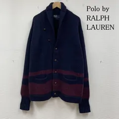 ポロバイラルフローレン ショールカラー ニット カーディガン セーター ウール100% くるみボタン メンズ L ISItems【USED】【古着】【中古】50146333