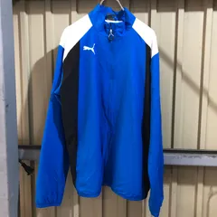 742 PUMA ナイロンジャケット ブルー L プーマ ワンポイント プリントロゴ スポーツ 古着卸 アメリカ仕入