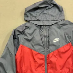 ⭐️ NIKE ナイキ ウインドランナー Sサイズ 赤×ネイビー 美品 フルジップパーカー スポーツMIX コーデ 軽量 古着 古着屋  US 【6011SA】