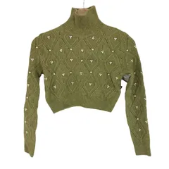 ザラ ZARA ビジュー装飾クロップドニット レディース  S