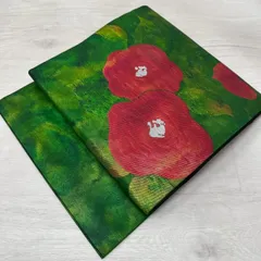 名古屋帯 大柄の花柄 引箔 織り出し 九寸 正絹 着物 MA-900