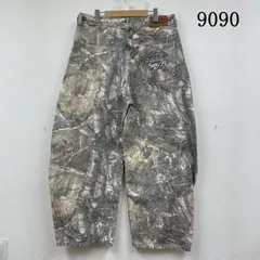古着 リアルツリー 9090 King Logo Slub Denim Pants ジップフライ カモ ロゴ クラウン 刺繍 メンズ XL ISItems【USED】【古着】【中古】50146340