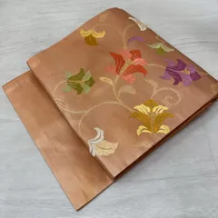 名古屋帯 唐織 花唐草 素敵な加工 九寸 正絹 着物 MA-906