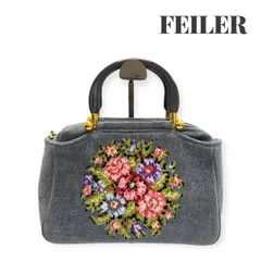 FEILER フェイラー ハンドバッグ グレー系 花柄 ミニバッグ レトロ レディース 鞄 ブランド