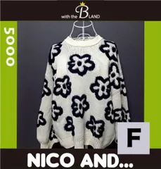 【人気デザイン】nico and...　ニコアンド　ジャガードニット　フラワー　セーター　プルオーバー