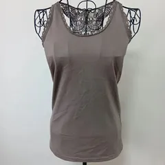 ♡カワイイ系／ギャル系♡【GRL／グレイル】☆モカ☆コットンストレッチ バックレースタンクトップ ◆タグなし◆状態良好◆  141.