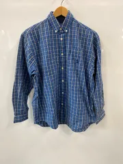 ピ123⚫︎NAUTICA⚫︎ノーティカ⚫︎メンズ⚫︎長袖シャツ⚫︎ボタンダウン⚫︎チェック⚫︎胸ポケット⚫︎刺繍⚫︎sizeL⚫︎青×白×緑