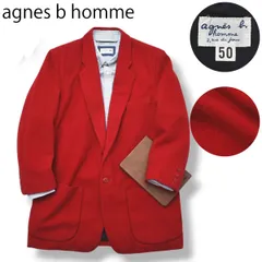日本製 アニエスベー オム 1B シングル テーラード ジャケット 50 レッド