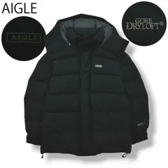 【ゴアドライロフト】 エーグル AIGLE フード付き ダウンジャケット 黒
