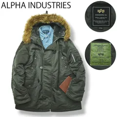 【N-3B】アルファ インダストリーズ ミリタリージャケット L カーキ メンズ