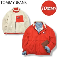 【2WAY】 トミージーンズ リバーシブル ボア ナイロンジャケット M 赤 白