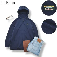 【極美品】 エルエルビーン L.L.Bean フード一体型 裏ボアフリース ニット セーター パーカー  ジャケット XL18 ネイビー レディース 女性用 アウトドア 防寒 アウター アメカジ ♪