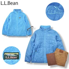 【美品】 エルエルビーン リバーシブル ナイロン フリース ジャケット 水色 ♪