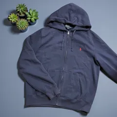 Polo by Ralph Lauren  L ポロ ラルフローレン フルジップ スウェット フード パーカー メンズ トレーナー ヘビーウェイト 紺 ラルフ ジップパーカー ロゴパーカー フードパーカー ジップアップ ワンポイント ポニー刺繍 ネイビー